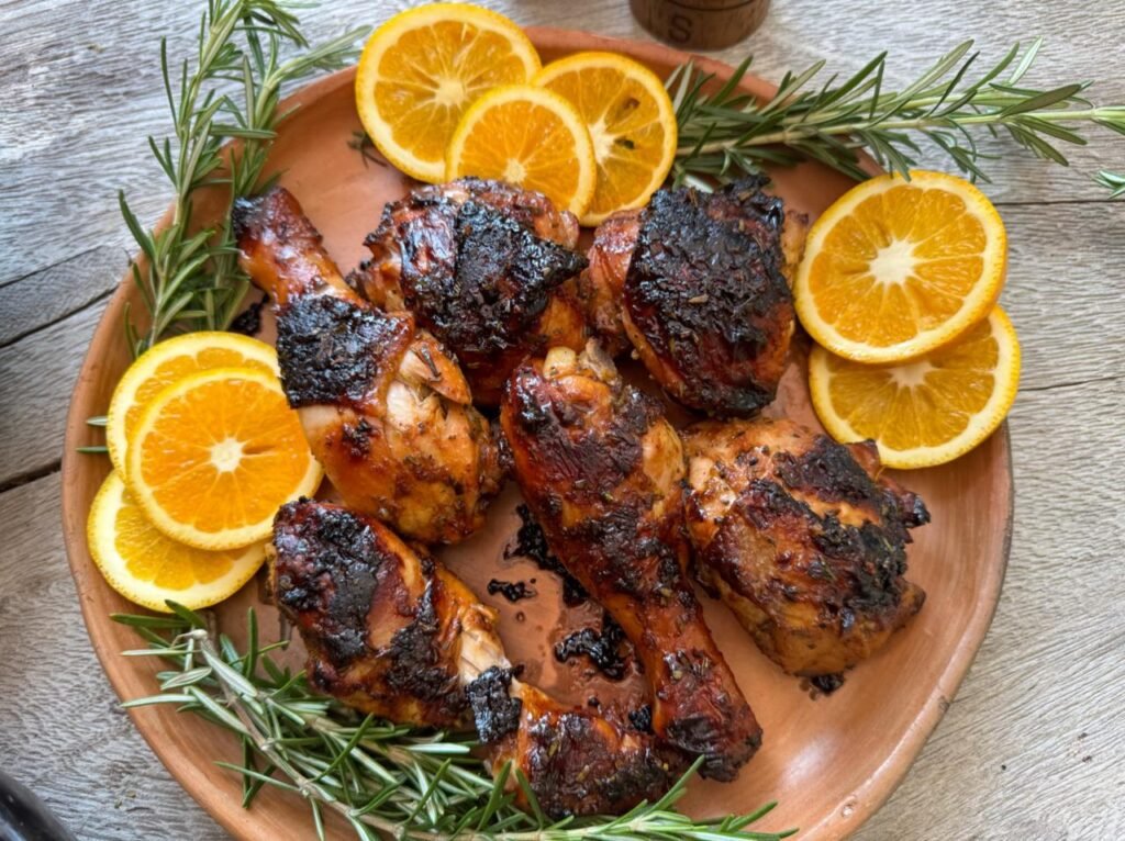 receta de pollo a la naranja con ajo negro